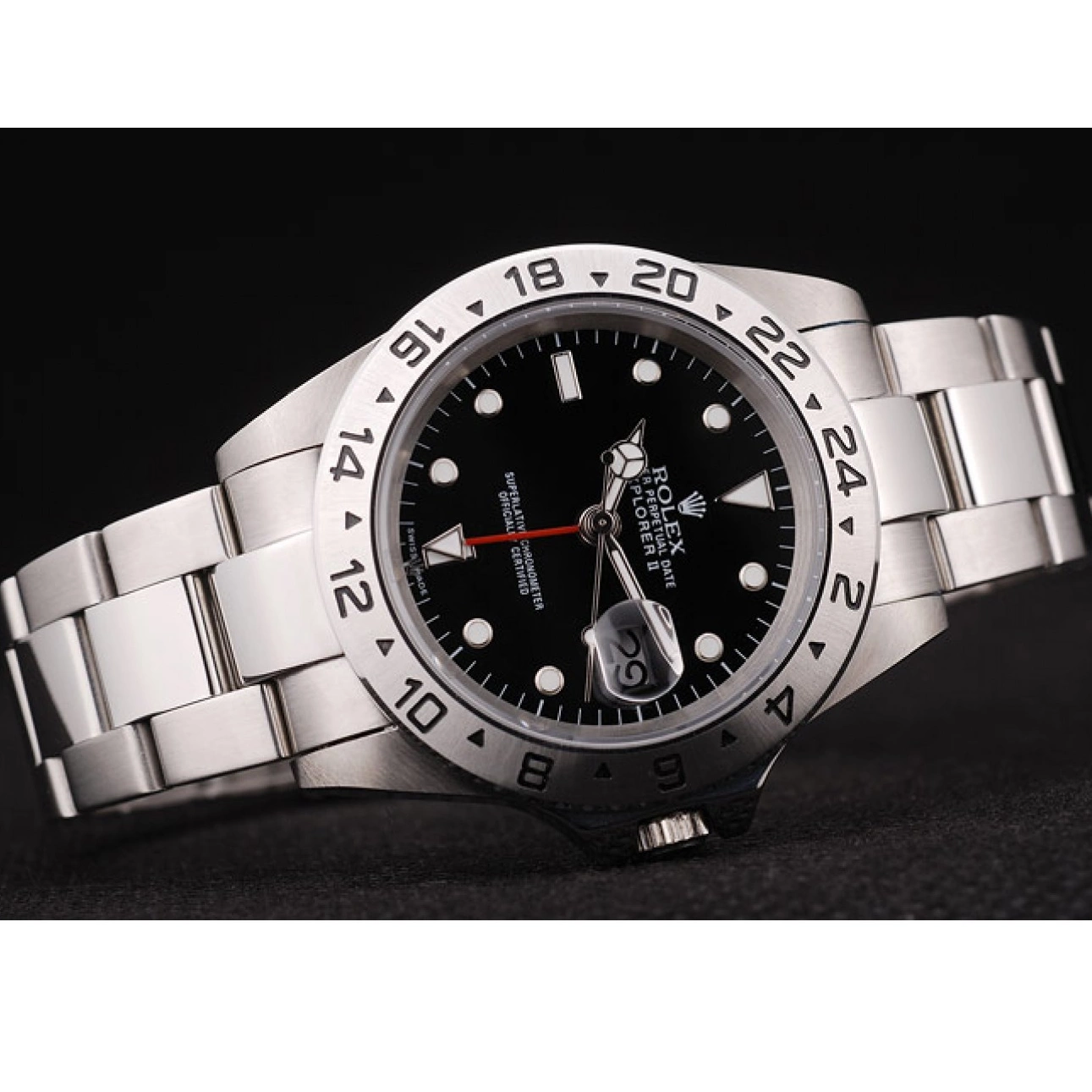 Rolex copies cheap Stainless Steel Explorer Rolex Dial Bezel Black 0712